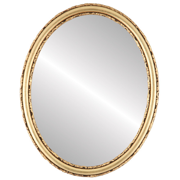 Virginia Flat Oval Mirror Frame in Gold Leaf