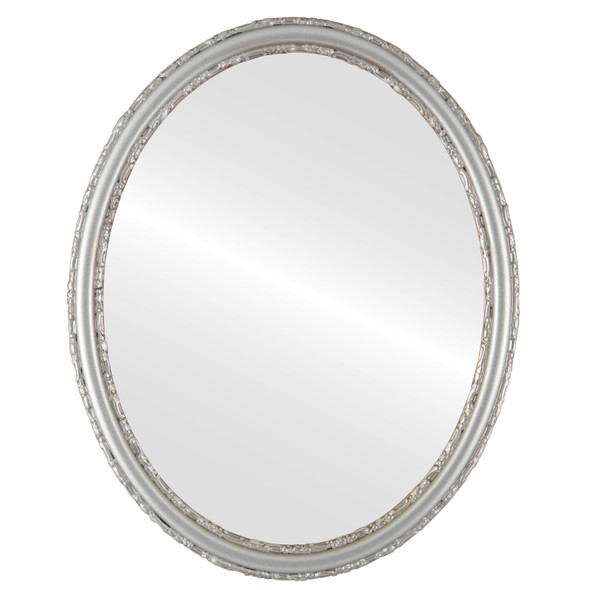 Virginia Flat Oval Mirror Frame in Silver Shade