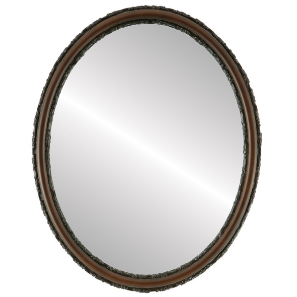 Virginia Flat Oval Mirror Frame in Walnut