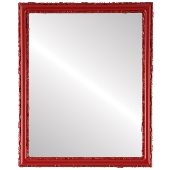 Virginia Flat Rectangle Mirror Frame in Holiday Red