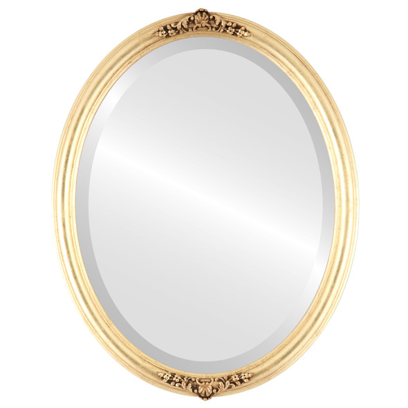 Contessa Beveled Oval Mirror Frame in Gold Leaf