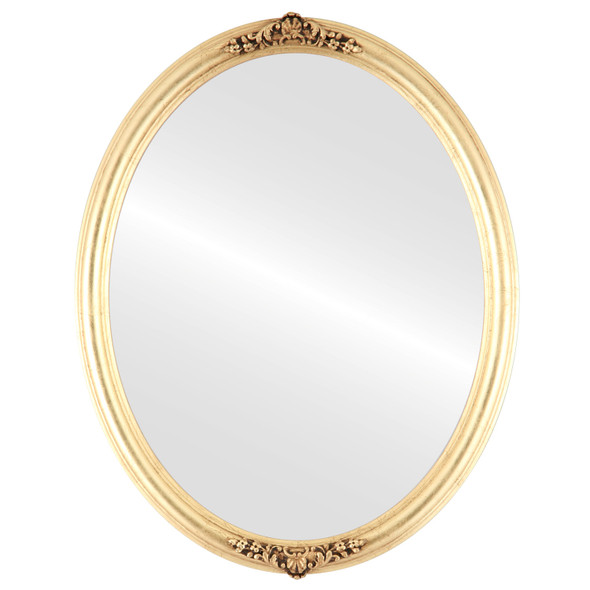 Contessa Flat Oval Mirror Gold Leaf Finish