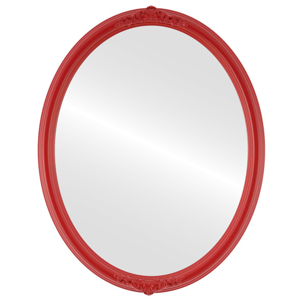 Contessa Flat Oval Mirror Holiday Red Finish