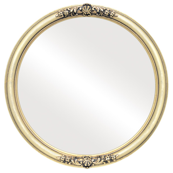 Contessa Flat Round Mirror Frame in Gold Leaf