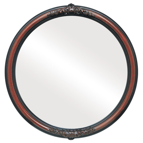 Contessa Flat Round Mirror Frame in Vintage Cherry