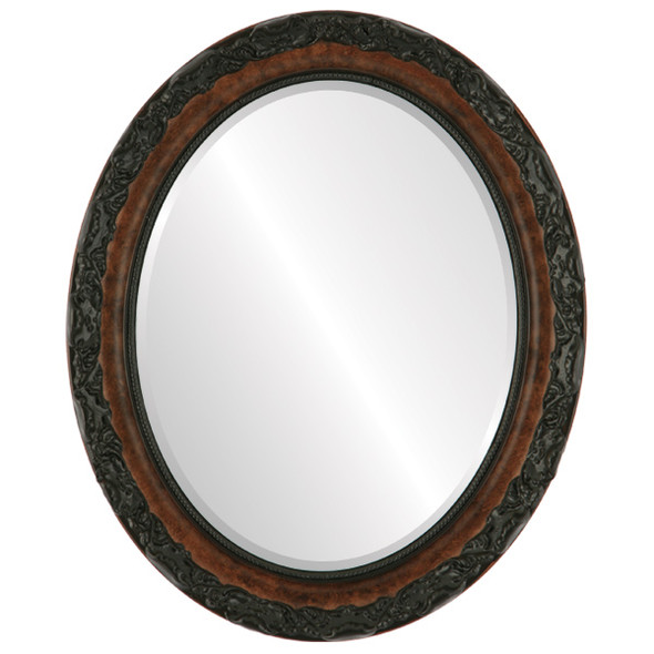 Rome Beveled Oval Mirror Frame in Burlwood