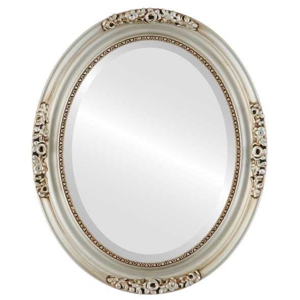 Versailles Beveled Oval Mirror Frame in Silver