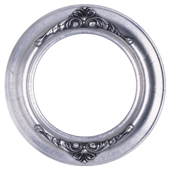 Winchester Round Frame # 451 - Silver Leaf with Black Antique