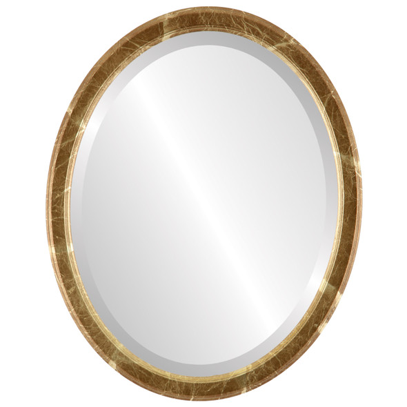 Toronto Beveled Oval Mirror Frame in Champagne Gold