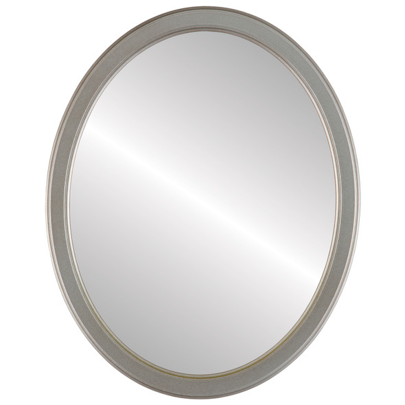 Toronto Flat Oval Mirror Frame in Silver Shade