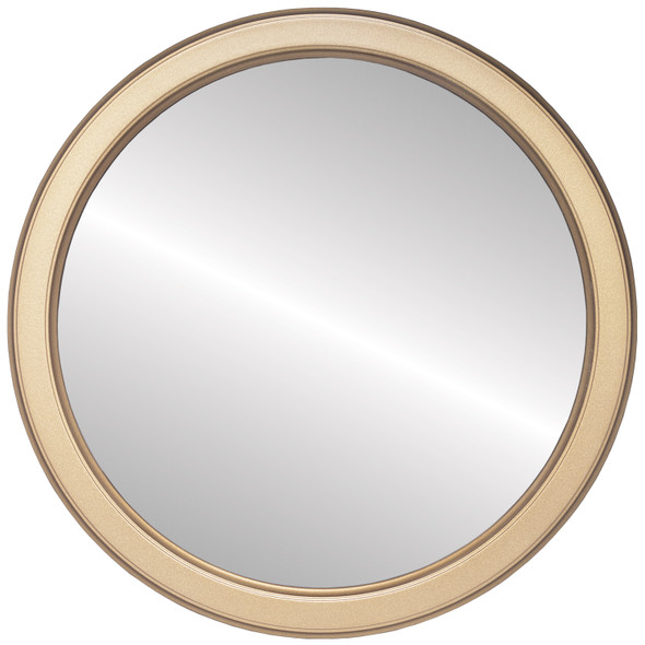 Toronto Flat Round Mirror Frame in Desert Gold