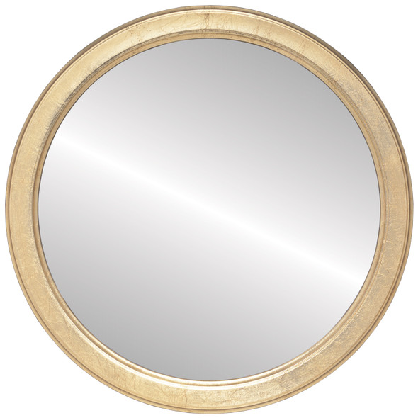 Toronto Flat Round Mirror Frame in Gold Leaf