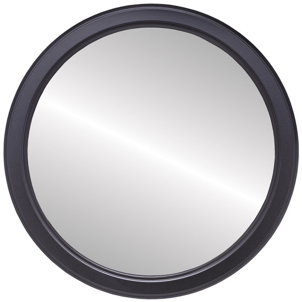 Toronto Flat Round Mirror Frame in Matte Black