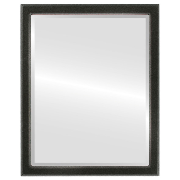 Toronto Beveled Rectangle Mirror Frame in Black Silver