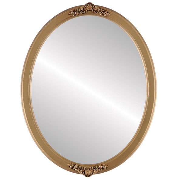 Athena Flat Oval Mirror Frame in Desert Gold