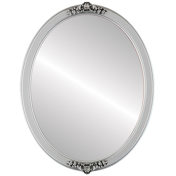 Athena Flat Oval Mirror Frame in Silver Spray