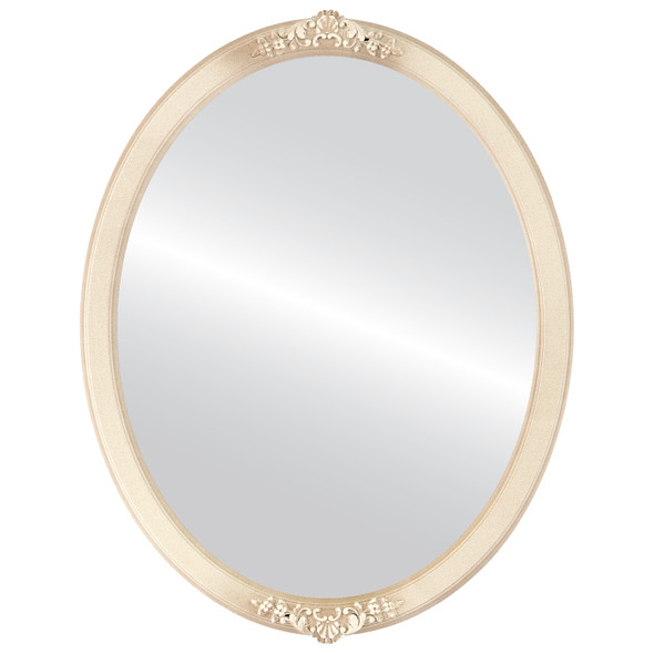 Athena Flat Oval Mirror Frame in Taupe