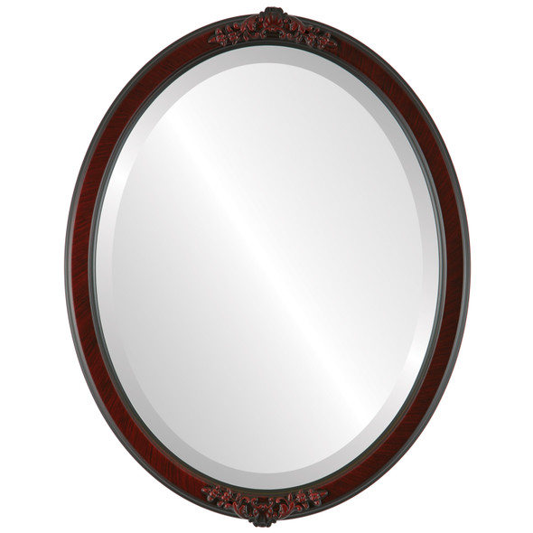 Athena Beveled Oval Mirror Frame in Vintage Cherry