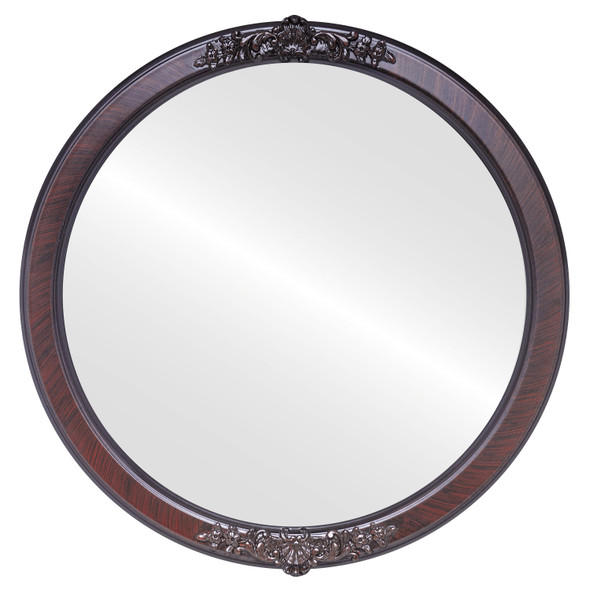 Athena Flat Round Mirror Frame in Vintage Cherry