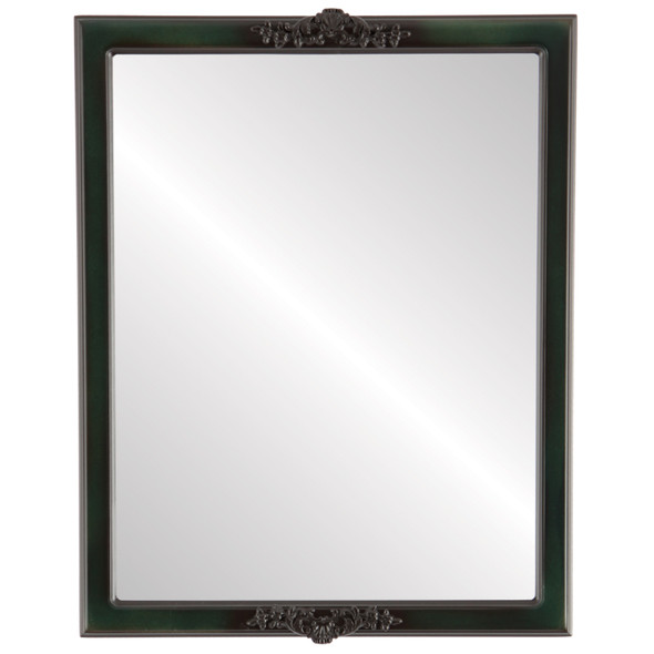 Athena Flat Rectangle Mirror Frame in Hunter Green