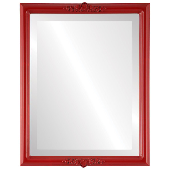 Athena Beveled Rectangle Mirror Frame in Holiday Red