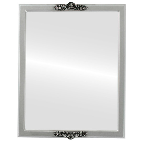 Athena Flat Rectangle Mirror Frame in Silver Spray