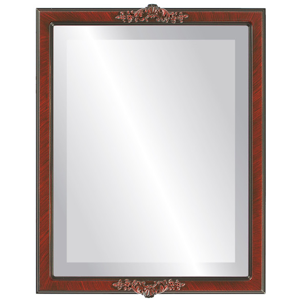 Athena Beveled Rectangle Mirror Frame in Vintage Cherry