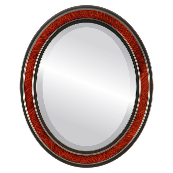 Wright Beveled Oval Mirror Frame in Vintage Cherry