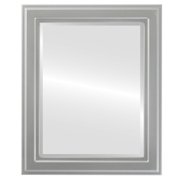 Wright Beveled Rectangle Mirror Frame in Silver Spray