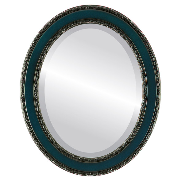 Monticello Beveled Oval Mirror Frame in Royal Blue