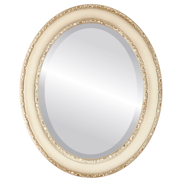 Monticello Beveled Oval Mirror Frame in Taupe