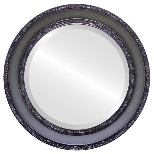 Monticello Beveled Round Mirror Frame in Hunter Green