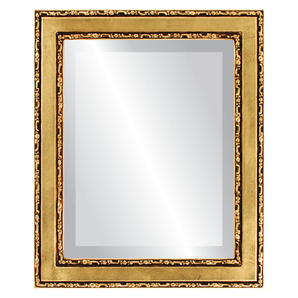 Monticello Beveled Rectangle Mirror Frame in Gold Leaf