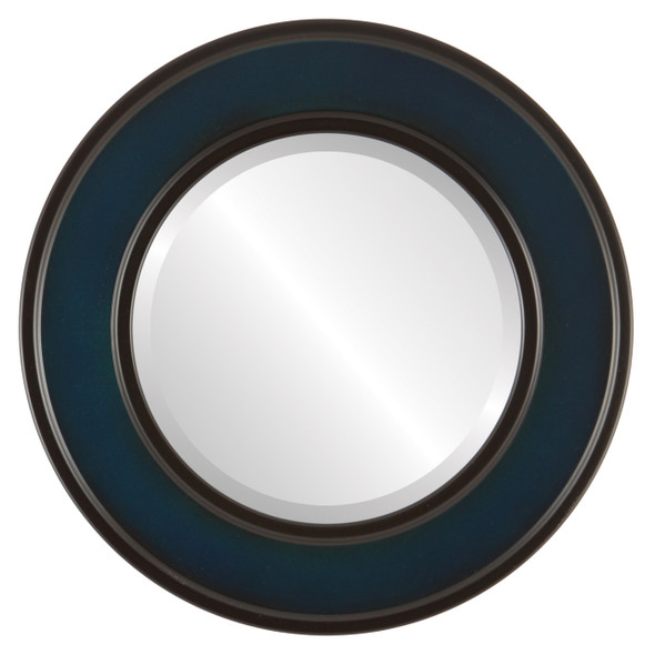 Montreal Beveled Round Mirror Frame in Royal Blue