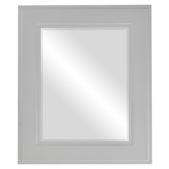 Montreal Beveled Rectangle Mirror Frame in Linen White
