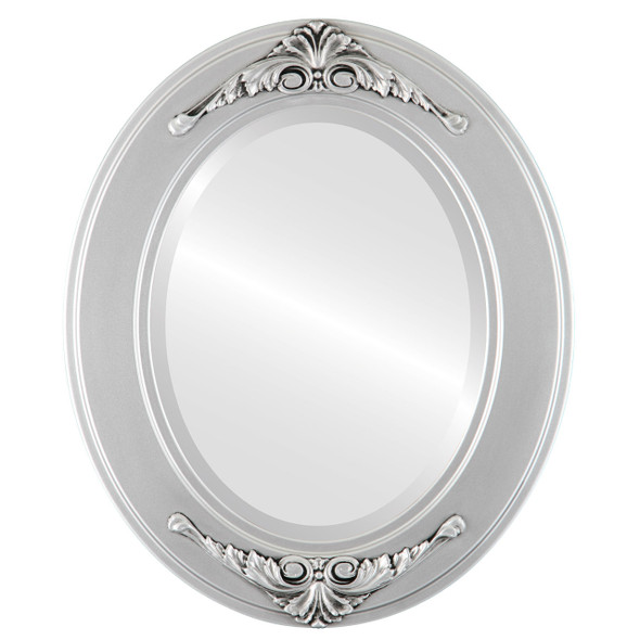 Ramino Beveled Oval Mirror Frame in Silver Spray