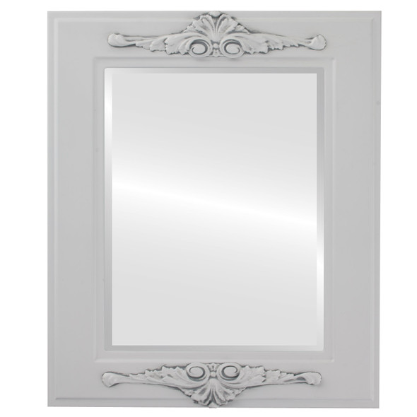 Ramino Bevelled Rectangle Mirror Frame in Linen White