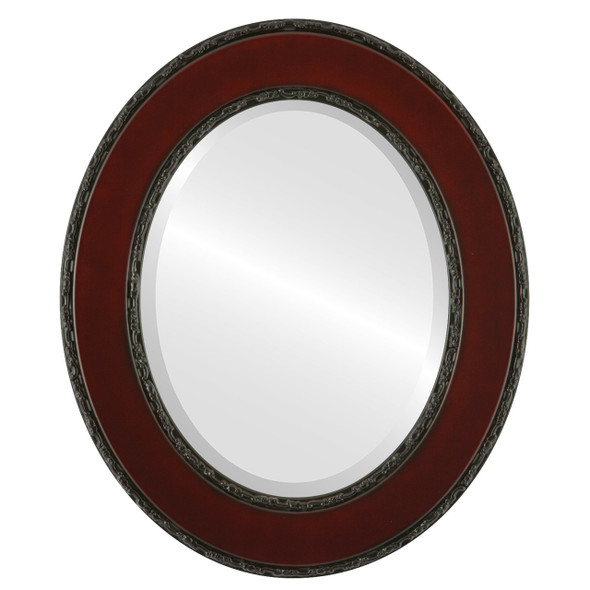 Paris Beveled Oval Mirror Frame in Rosewood