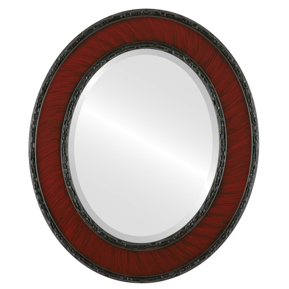 Paris Beveled Oval Mirror Frame in Vintage Cherry