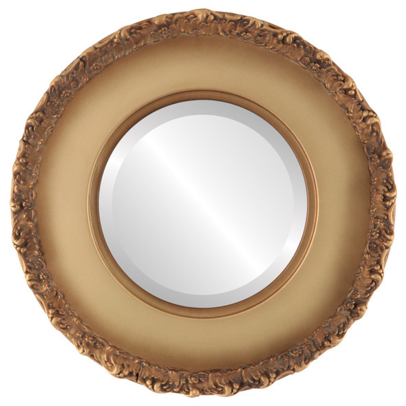 Williamsburg Beveled Round Mirror Frame in Desert Gold