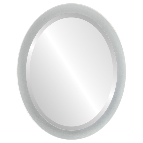 Manhattan Beveled Oval Mirror Frame in Bright Silver