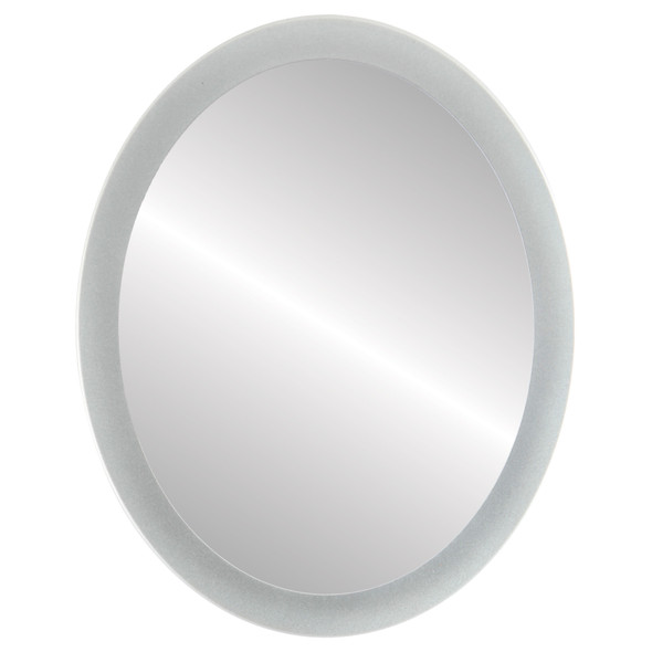 Manhattan Flat Oval Mirror Frame in Bright Silver