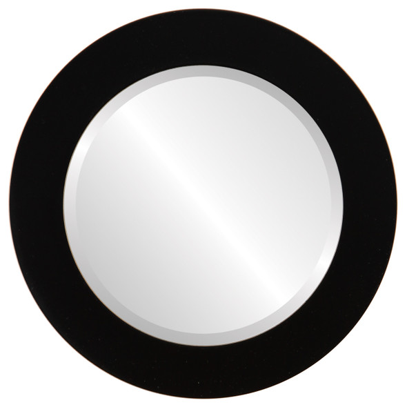 Soho Beveled Round Mirror Frame in Rubbed Black