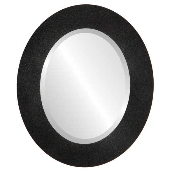 Ashland Beveled Oval Mirror Frame in Black Silver