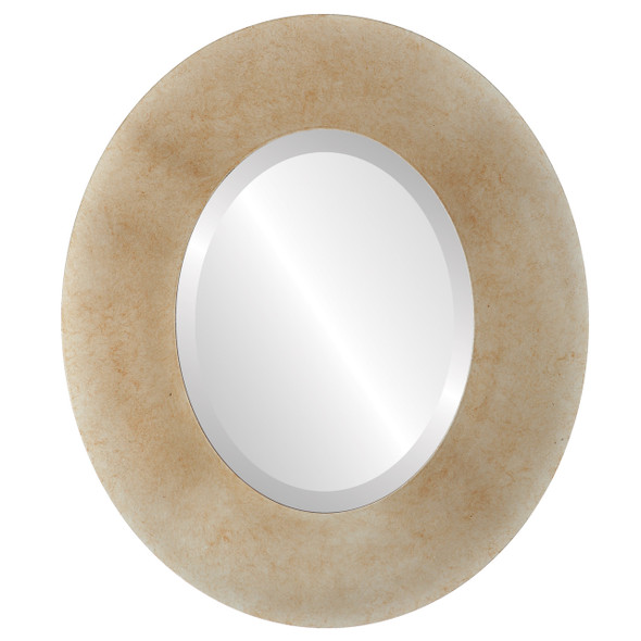 Tribeca Beveled Oval Mirror Frame in Burnished Silver