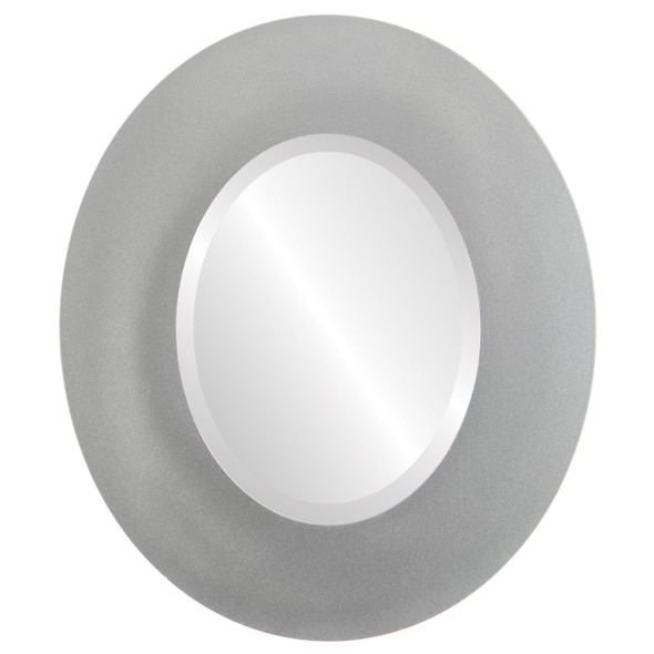 Tribeca Beveled Oval Mirror Frame in Bright Silver