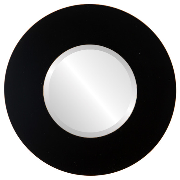 Tribeca Beveled Round Mirror Frame in Rubbed Black
