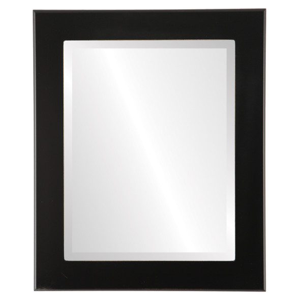 Avenue Beveled Rectangle Mirror Frame in Matte Black