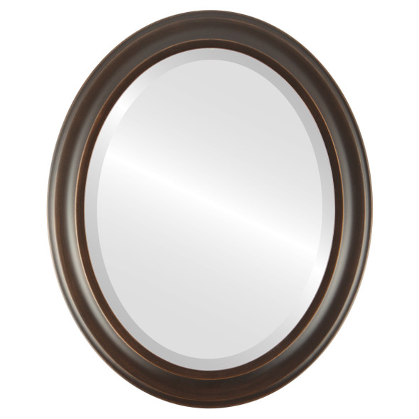 Messina Beveled Oval Mirror Frame in Rubbed Bronze