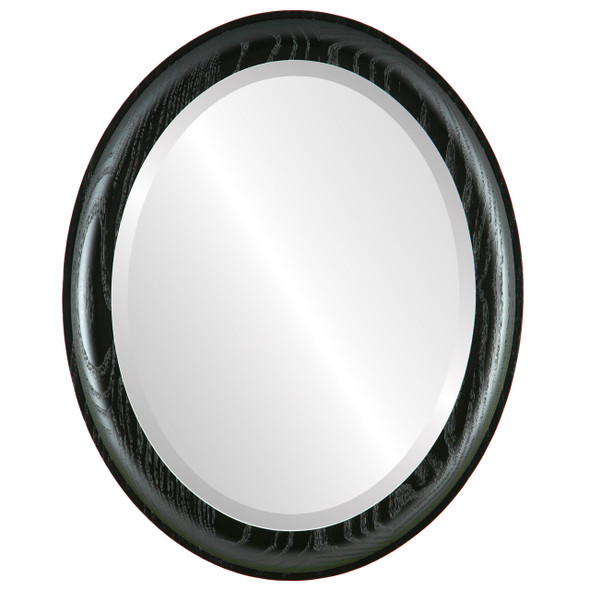 Vancouver Beveled Oval Mirror Frame in Matte Black